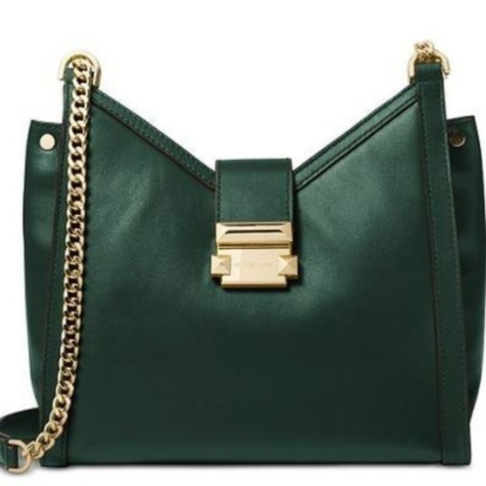 Michael Kors Whitney SM Chain Shoulder Tote Green